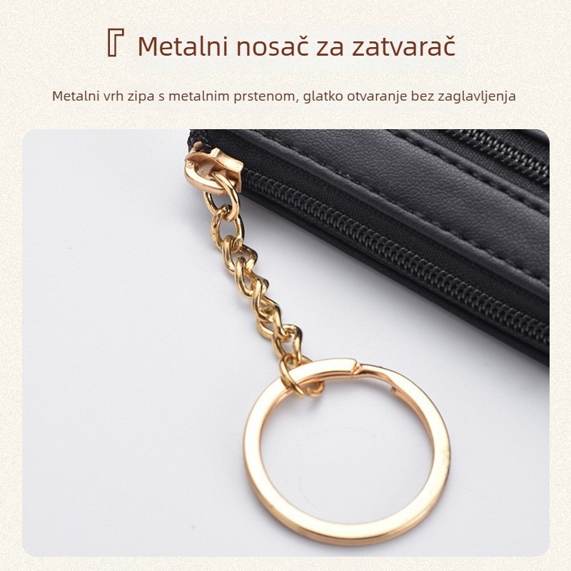 PU novčanik za novčiće, karirani uzorak, 1-sklopni dizajn, sklopiv, unisex, proljeće 2025