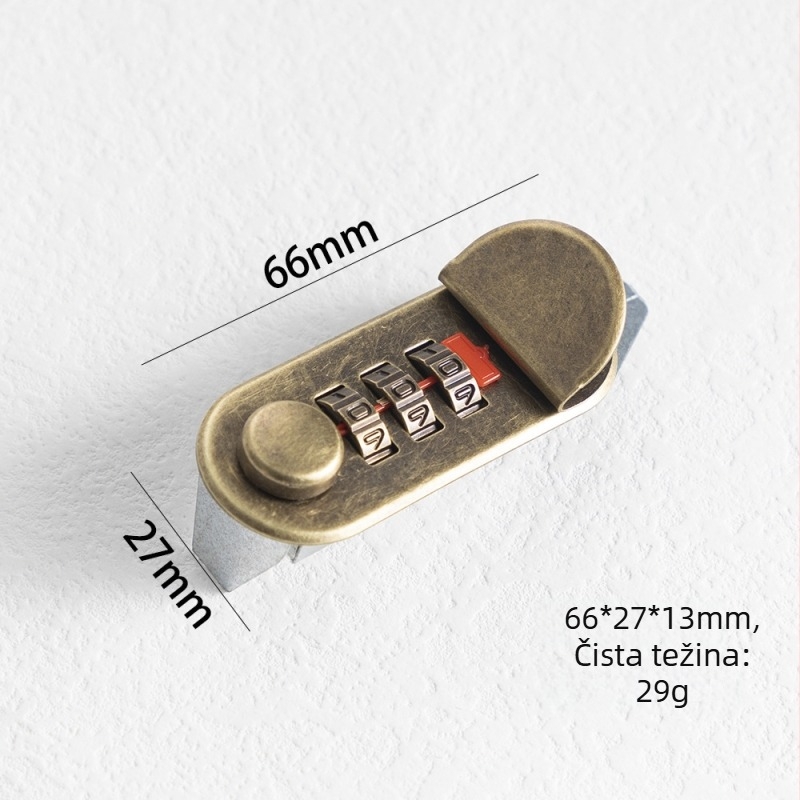 Brava s trocifrenom kombinacijom, cinkova legura, model FMMS01, Linglang hardware, za prtljagu