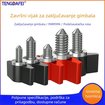 TF10580 PTZ zaključni vijak s T-oblikom podešavanja ručke, M3/M4/M5/M6, aluminijska legura + čelik, za različite male PTZ, nosivost 2–5 kg