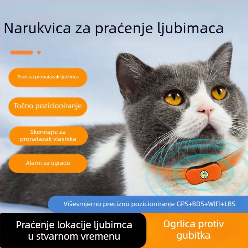 Lokator za kućne ljubimce - ogrlica, model 551, Bluetooth sučelje, ABS kućište, težina 23 g, neograničen bežični doseg