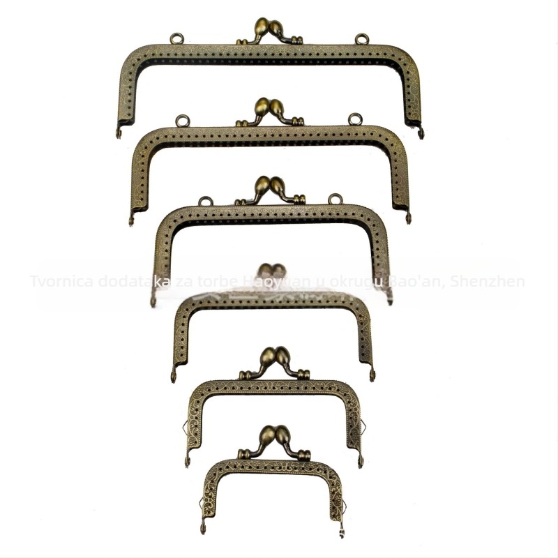 Željezni okvir za novčanik s dvije uši, kvadratni reljefni uzorak i kutijskom bravom