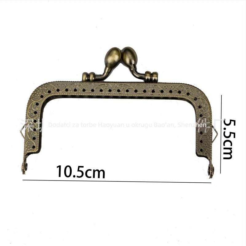 Željezni okvir za novčanik s dvije uši, kvadratni reljefni uzorak i kutijskom bravom