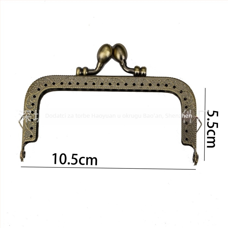 Željezni okvir za novčanik s dvije uši, kvadratni reljefni uzorak i kutijskom bravom