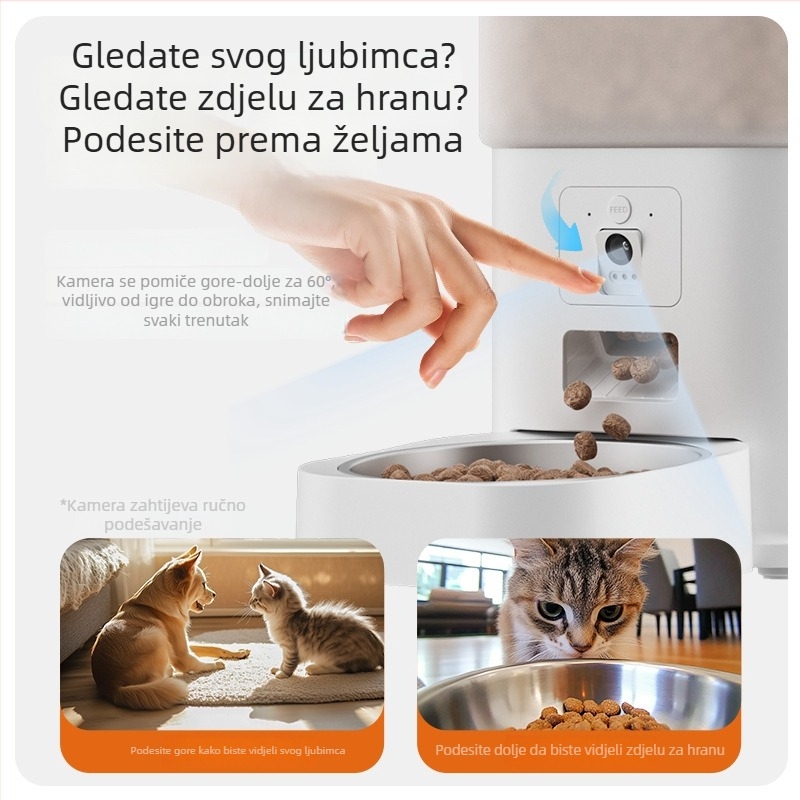 Dudu 6L WiFi pametna hranilica za kućne ljubimce s dvostrukim hranjenjem i podesivim porcijama