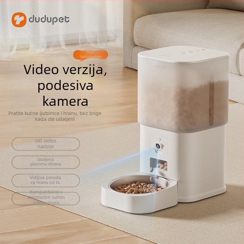 Dudu 6L WiFi pametna hranilica za kućne ljubimce s dvostrukim hranjenjem i podesivim porcijama