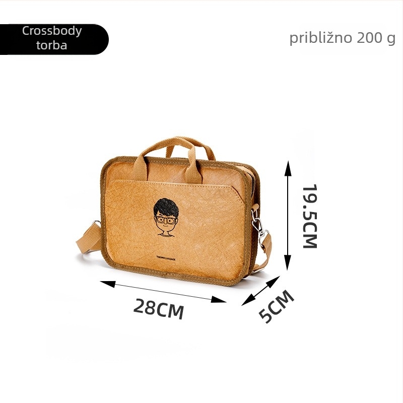 Ruksak od DuPont Kraft papira s crossbody remenom – vodootporan, lagan za putovanja i školu; Kapacitet 20–35L; Materijal: DuPont; Ergonomski zakrivljeni stražnji panel; Podstava: poliester-bavovina