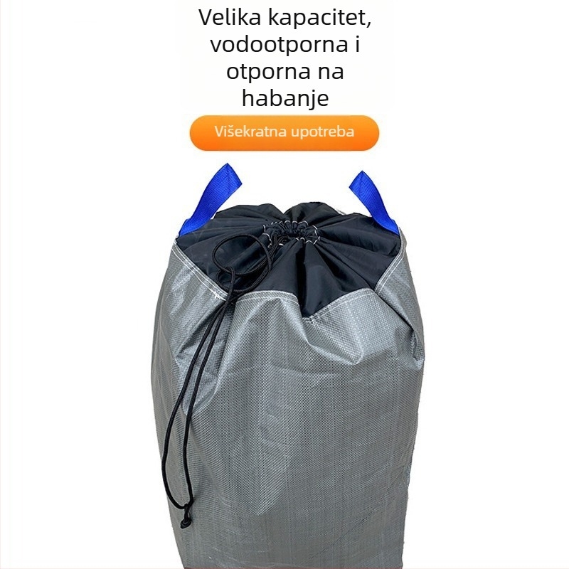 Plastična tkana vrećica za kontejnere s laminiranim PP+PE filmom, ispis logotipa, samouzazvarajuća, zatvaranje šniranjem, debljina 160/180
