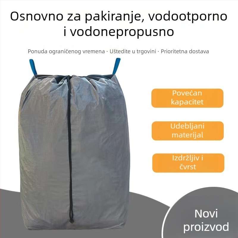 Plastična tkana vrećica za kontejnere s laminiranim PP+PE filmom, ispis logotipa, samouzazvarajuća, zatvaranje šniranjem, debljina 160/180