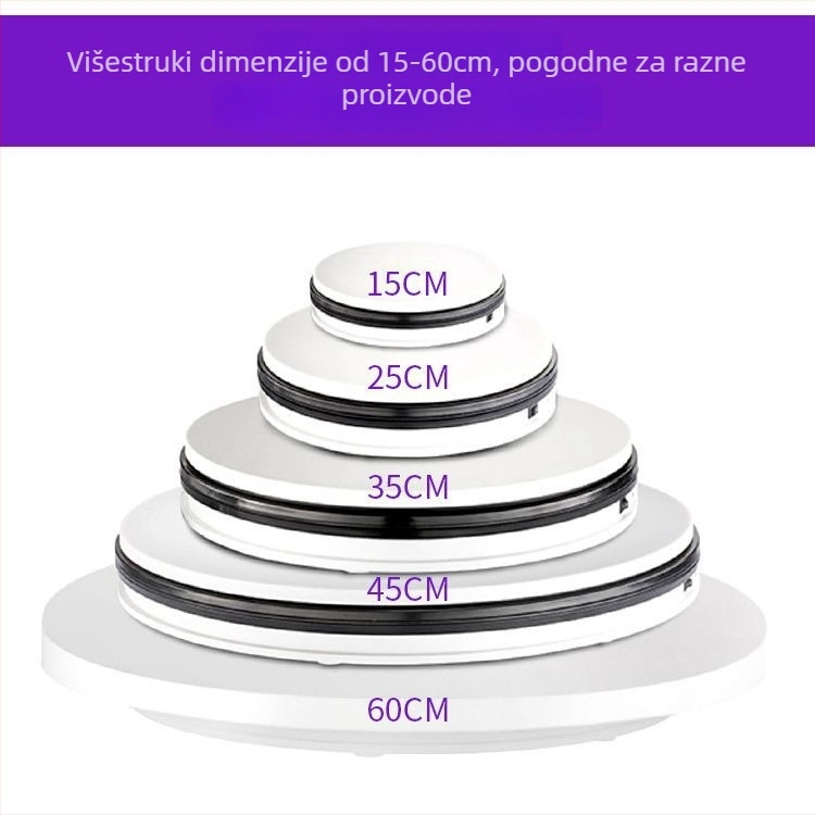 360° rotirajući stol za fotografiranje proizvoda, električni automatski stol za snimanje, nosivost do 30 kg, težina 4 kg, dostupno više veličina