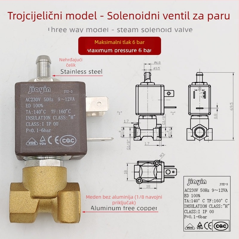 Parni ventil za aparate za kavu – model 001, dodatak za održavanje