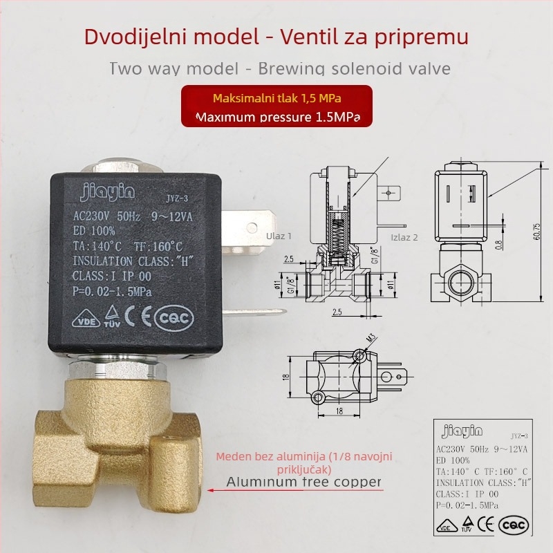 Parni ventil za aparate za kavu – model 001, dodatak za održavanje