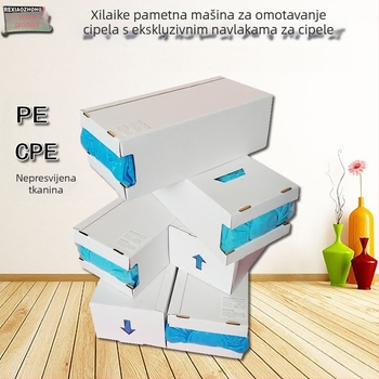 Inteligentna potpuno automatska mašina za navlake za cipele – PE/CPE netkane navlake – nadogradnja protiv klizanja