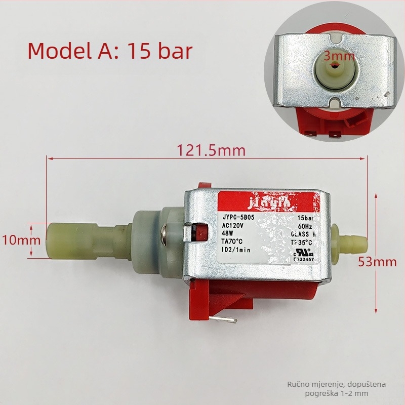 Aksesoari za aparat za espresso: elektromagnetni ventil i vodena pumpa, model 001, za popravak