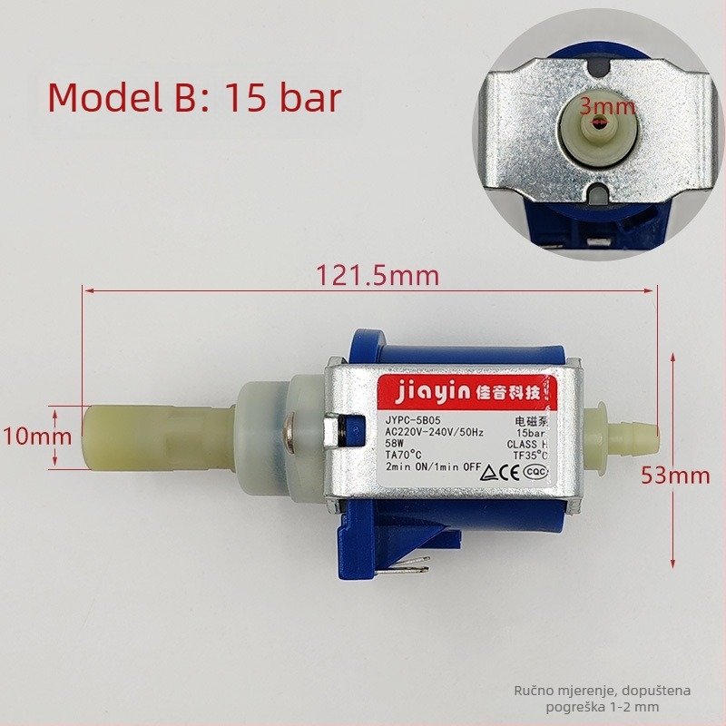 Aksesoari za aparat za espresso: elektromagnetni ventil i vodena pumpa, model 001, za popravak