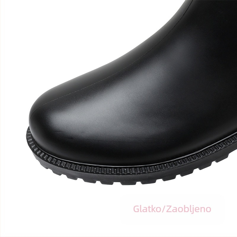 Ženske čizme za kišu do srednjeg lista, PVC gornji dio, niski potpetica 1-3 cm, apstraktni uzorak, za sve sezone