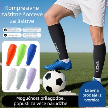 Kompresivne listne štitnike za nogomet i biciklizam, lagane, prozračne, otporne na udarce, noćno reflektirajuće
