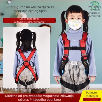 Hengshuo dječji sigurnosni pojas za cijelo tijelo za outdoor penjanje, najlon užad, nosivost 2400 kg, prilagodljiva duljina