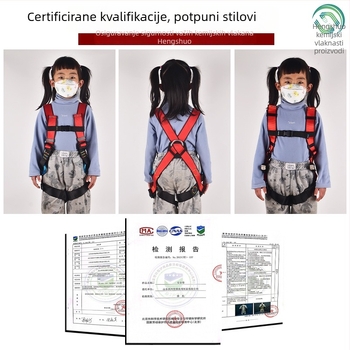Hengshuo dječji sigurnosni pojas za cijelo tijelo za outdoor penjanje, najlon užad, nosivost 2400 kg, prilagodljiva duljina