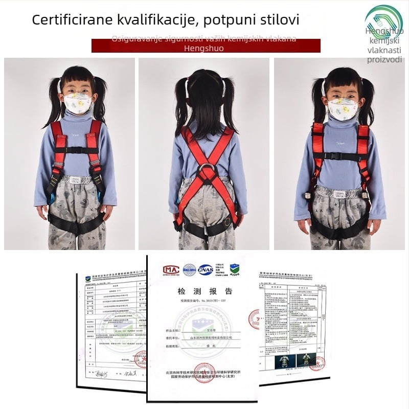 Hengshuo dječji sigurnosni pojas za cijelo tijelo za outdoor penjanje, najlon užad, nosivost 2400 kg, prilagodljiva duljina