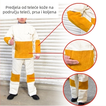 Dijeljivi zaštitni kombinezon za zavarivanje – platneni premaz, težina 1,15 kg, za proizvodnu radionu