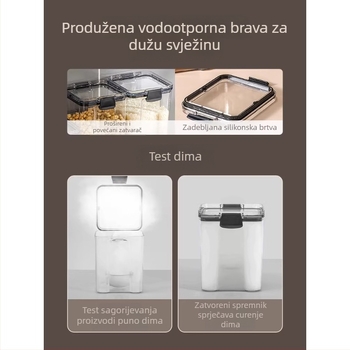 Pravokutni spremnik za skladištenje hrane, velikog kapaciteta, za žitarice i kuhinjske potrepštine