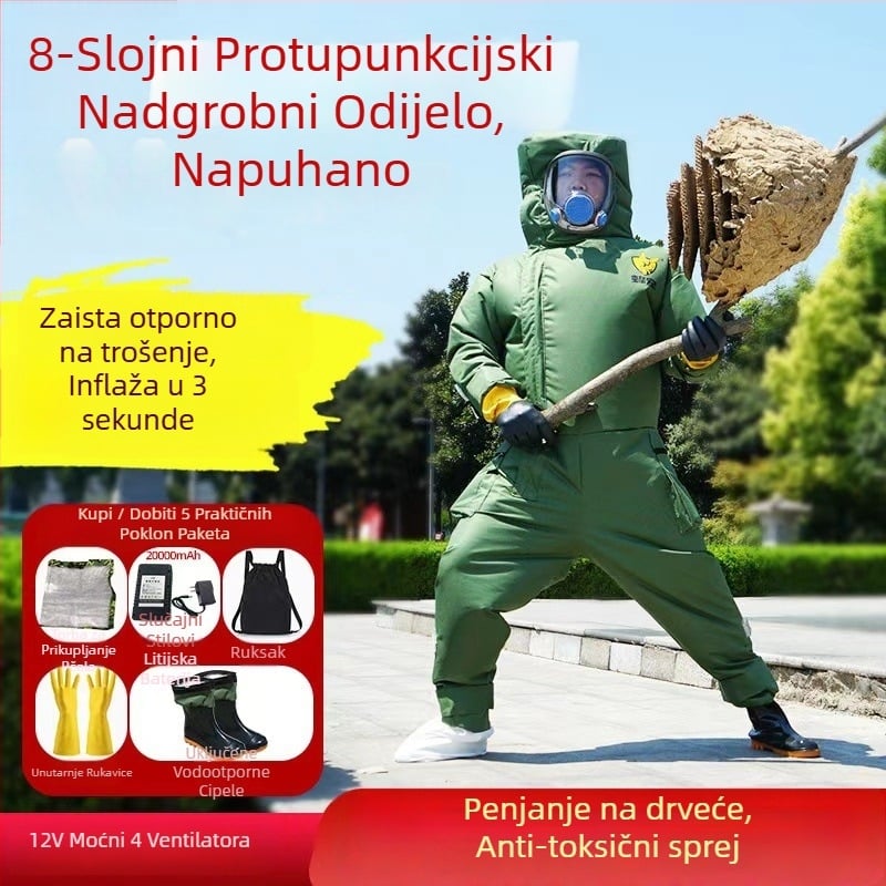 Jedno-dijelni nadut zaštitni kombinezon protiv osa, prozračni najlon, 3,5 kg, za vanjsku upotrebu