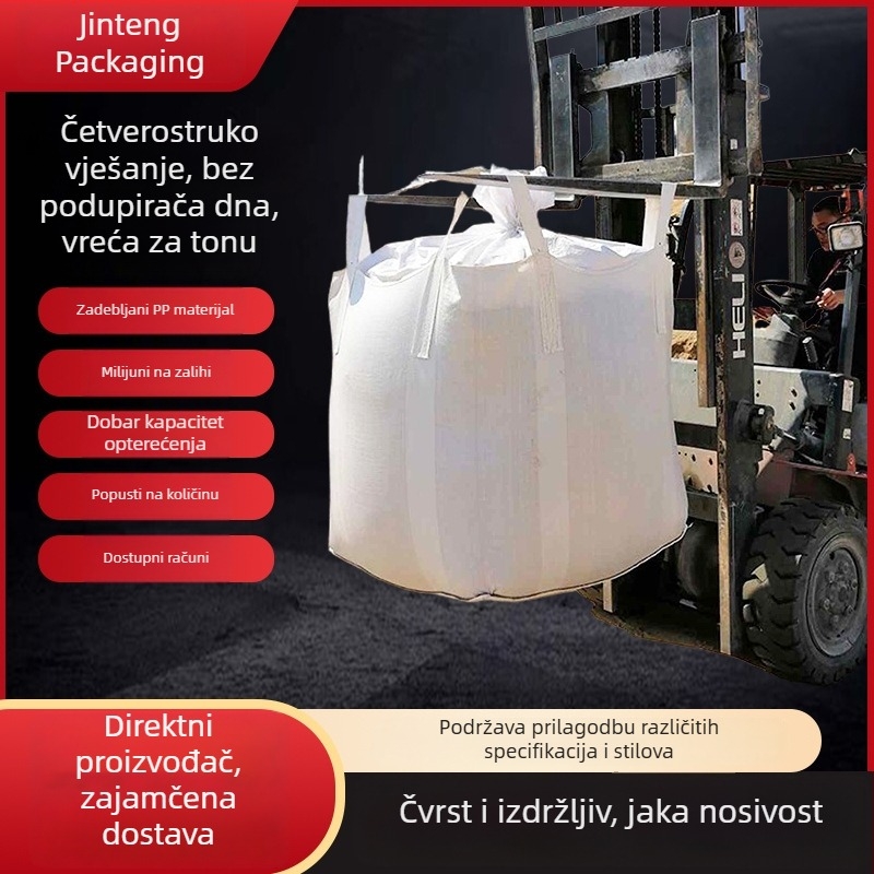 Ton vreće, tkane vreće, industrijske logističke vreće s plitkim dnom, ojačane svemirske vreće s četiri ručke, ambalažne tkane vreće na veliko