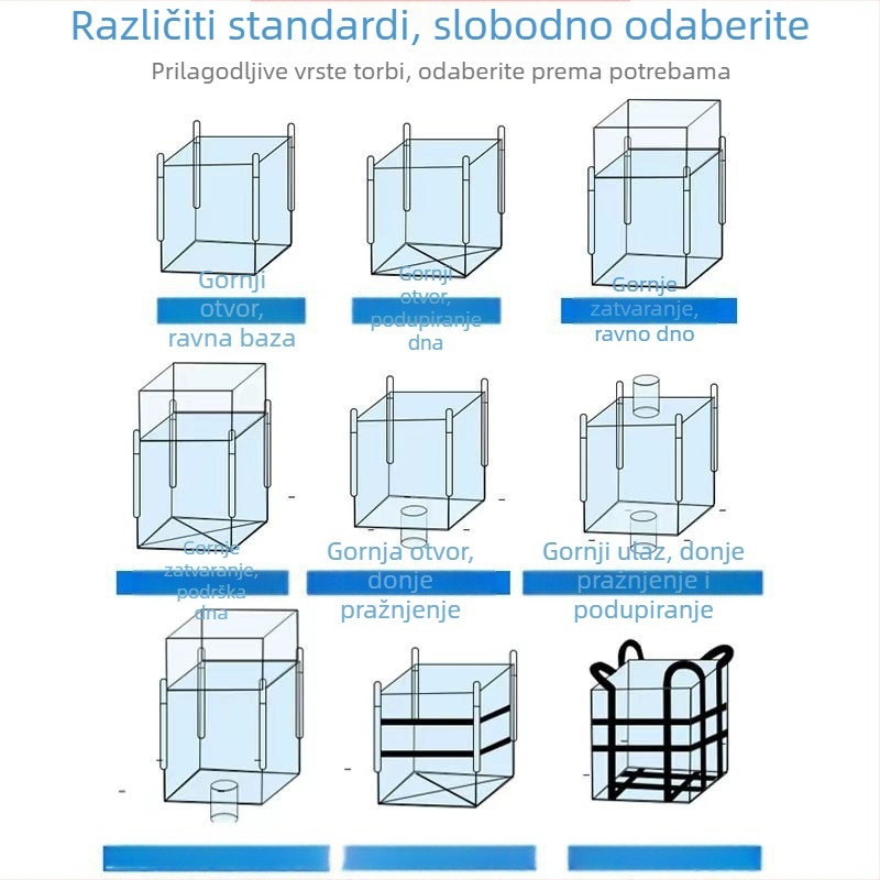1-ton bulk bag za logistiku i prijevoz kemikalija — ojačana teška platnena vreća, nosivost 2000 kg, PP tkanina