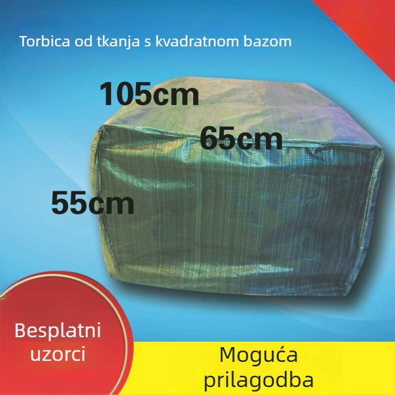 Kombinirana tkana torba s ispisanim logom, debljina tkanja 65, nosivost 150, materijal: plastična tkana torba, mogućnost prilagođavanja