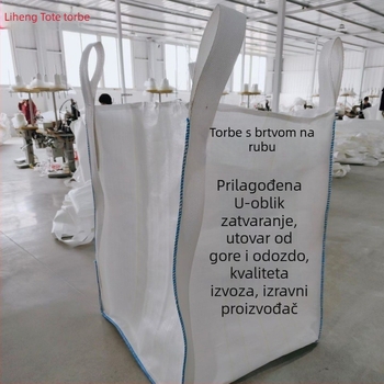 PP ton torba s U-oblikom i zaključnim rubom, nosivost 1.000–2.000 kg, otisak logotipa, plastična tkanina torba za rasuti teret