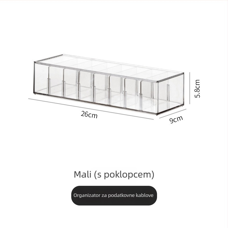 Stolna kutija za skladištenje kablova s pregradama, PET materijal, YM.6496, kapacitet 1 L