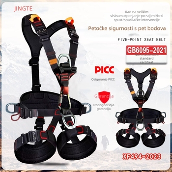 Jingte petočlani sigurnosni pojas za rad na visini, alpinizam i spašavanje, lagana konstrukcija