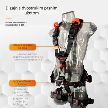 Jingte petočlani sigurnosni pojas za rad na visini, alpinizam i spašavanje, lagana konstrukcija