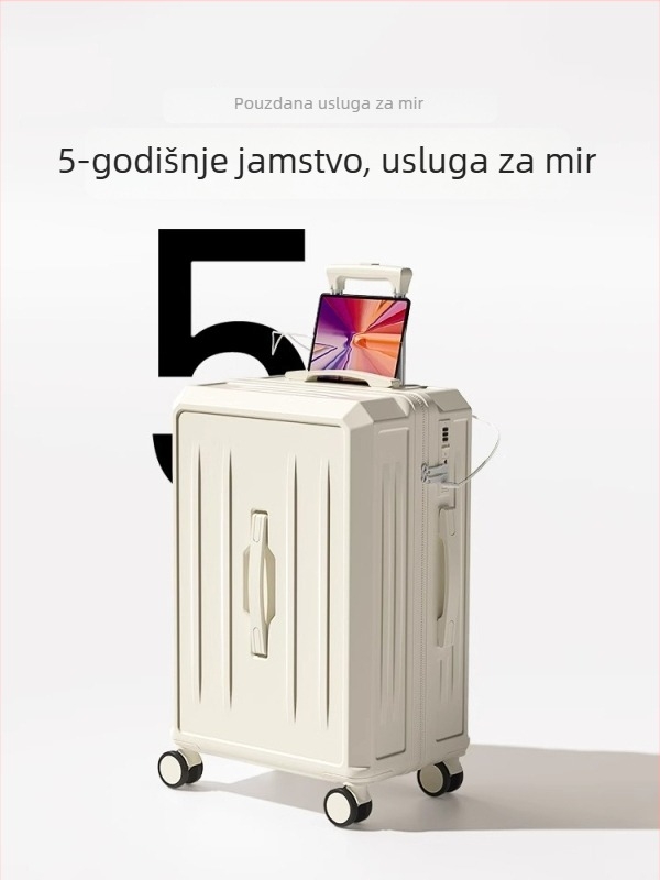 26-inčni višefunkcionalni kovčeg za putovanje velikog kapaciteta i 20-inčni kabinski kovčeg; ABS+PC materijal, vodootporan, ultra lagan, otporan na habanje, TSA zaključavanje lozinkom, USB priključak, proširivi sloj, univerzalni kotači, prugasti uzorak, po
