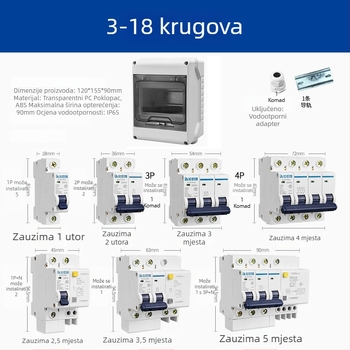 HT-5 vodootporna vanjska kutija za distribuciju, serija FSPDX, kućište ABS/PC, IP65, petlje 3/5/8/12/18
