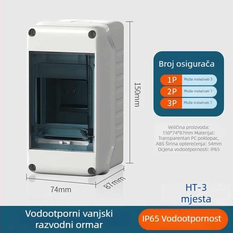 HT-5 vodootporna vanjska kutija za distribuciju, serija FSPDX, kućište ABS/PC, IP65, petlje 3/5/8/12/18