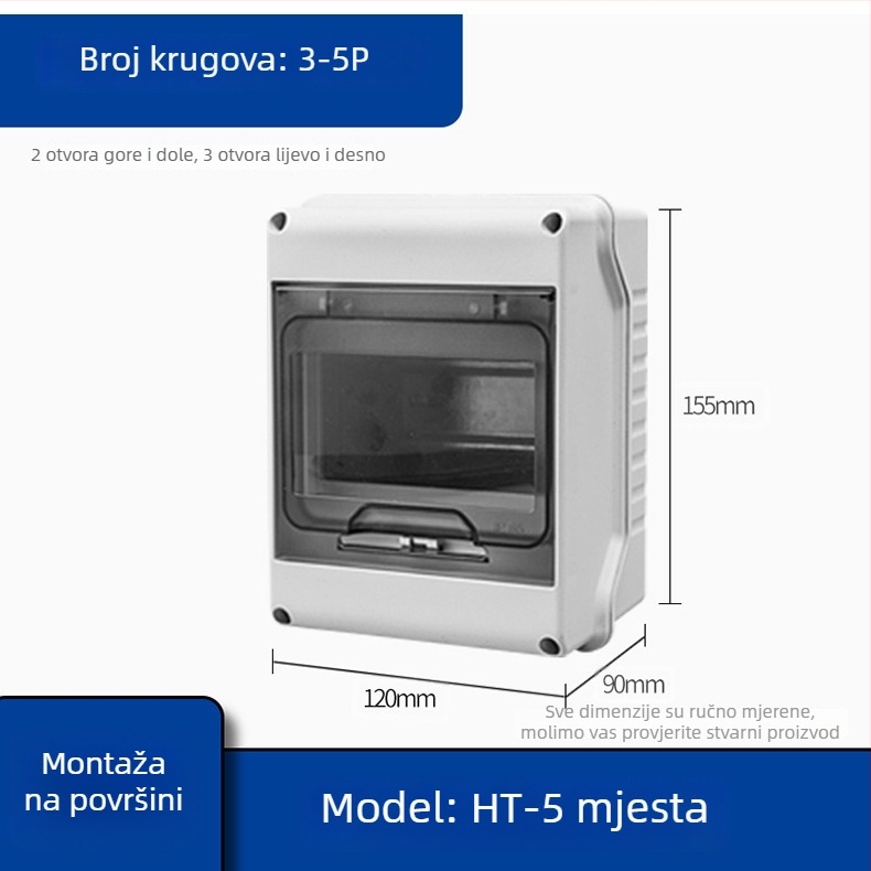 HT-5 vodootporna vanjska kutija za distribuciju, serija FSPDX, kućište ABS/PC, IP65, petlje 3/5/8/12/18