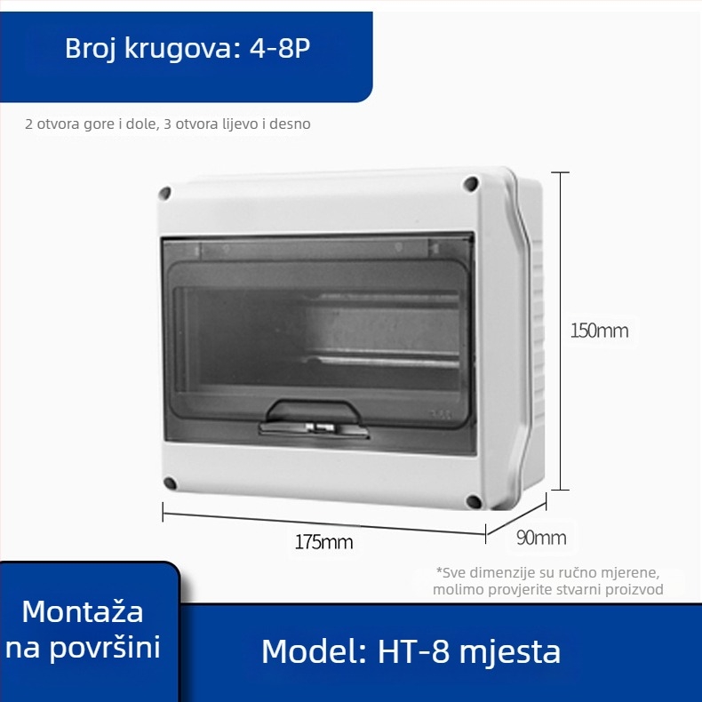 HT-5 vodootporna vanjska kutija za distribuciju, serija FSPDX, kućište ABS/PC, IP65, petlje 3/5/8/12/18