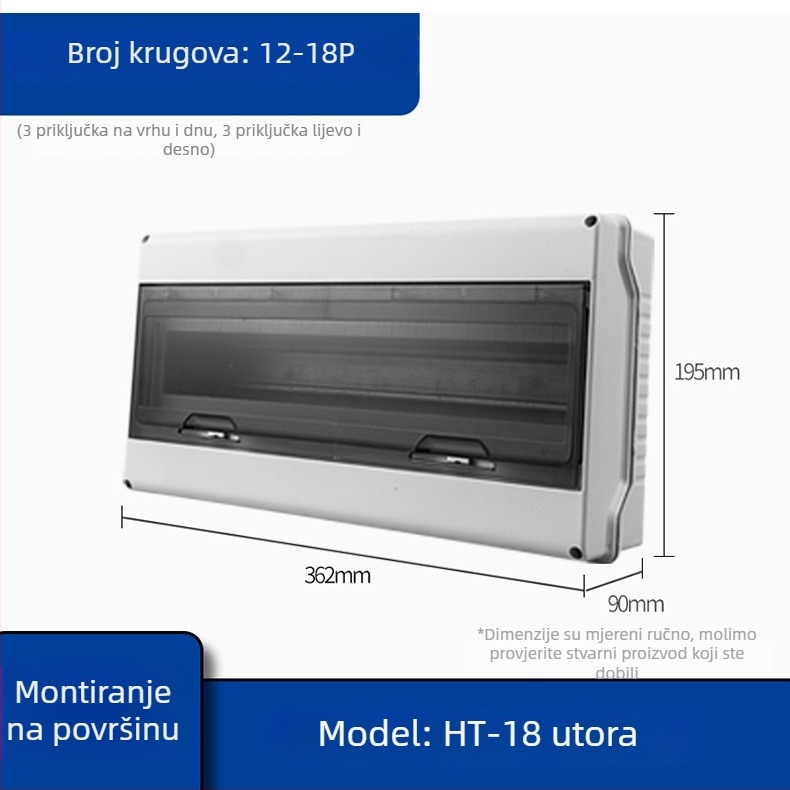 HT-5 vodootporna vanjska kutija za distribuciju, serija FSPDX, kućište ABS/PC, IP65, petlje 3/5/8/12/18