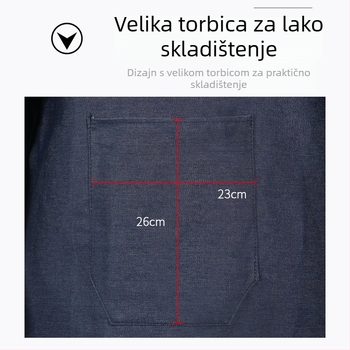 Denim radni smock s dugim rukavima, produžen, otporan na zaprljavanje i habanje, debeli radni komad za radionice i skladišta, 800 g