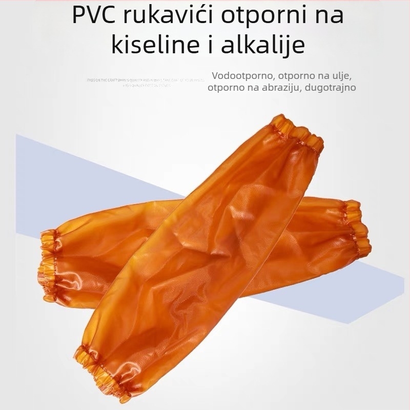 Pisces zaštitne rukave: vodootporne i otporne na ulje, debela tekstura goveđe tetive, za industriju prerade mesa, težina oko 160 g, boje žuta i kraljevsko plava