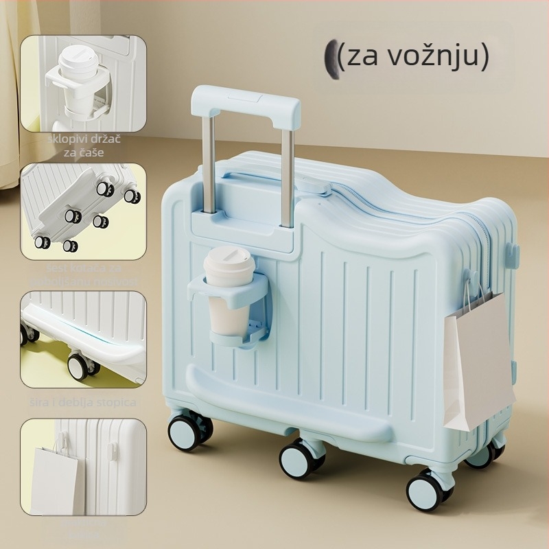 Novi dječji putni kovčeg, unisex, praktični sjedala kolica s 6 kotača, zaključavanje na šifru, obiteljski set