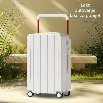 Putni kofer velike kapacitete, multifunkcionalni dizajn, USB priključak, zatvaranje na zip s kombinacijskim zaključavanjem, ABS+PC, unisex, model 2025, okretna kolica.