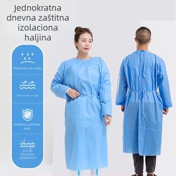 Jednokratno SMS izolacijsko haljina, od netkanog materijala, otporna na prašinu, težina 100