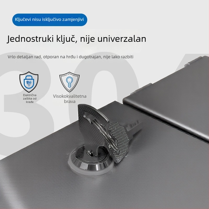 Vanjska utičnica tipa 86 s zaključavanjem, od nehrđajućeg čelika, vodootporna kutija za zaštitu punjenja – površinska ugradnja (IP45, 10A, 120×125×95 mm)