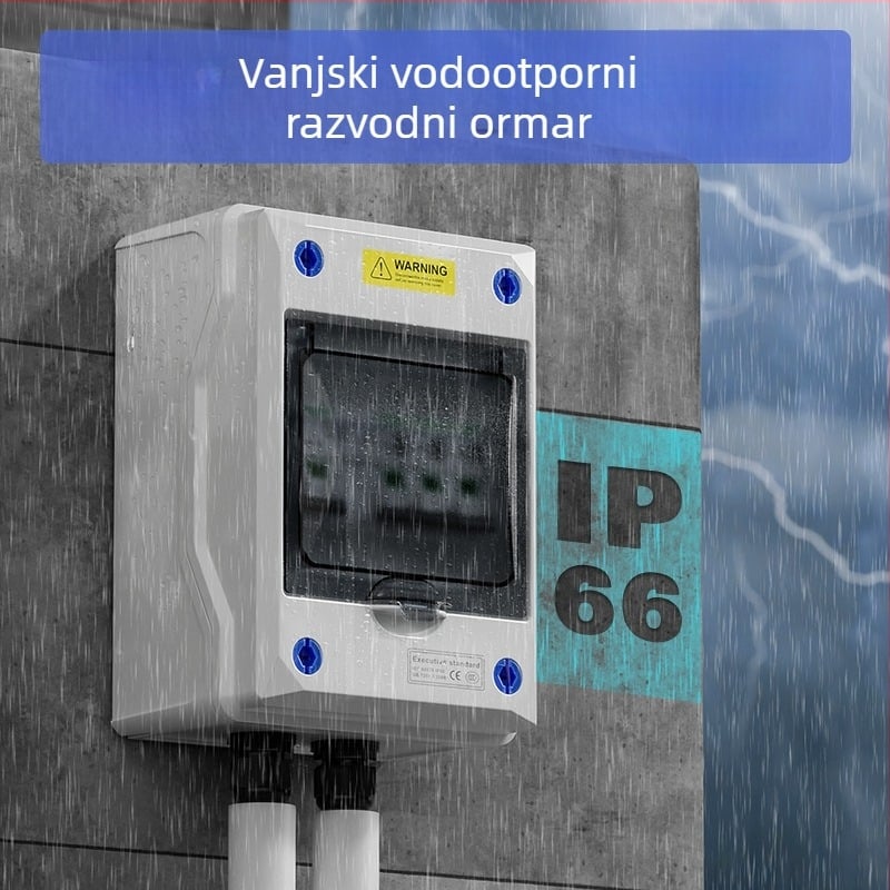 Vanjska vodootporna kutija za distribuciju za punjenje EV, IP66, sklopovi 5/8/12/18/24, površinska montaža, ABS kućište s PC poklopcem