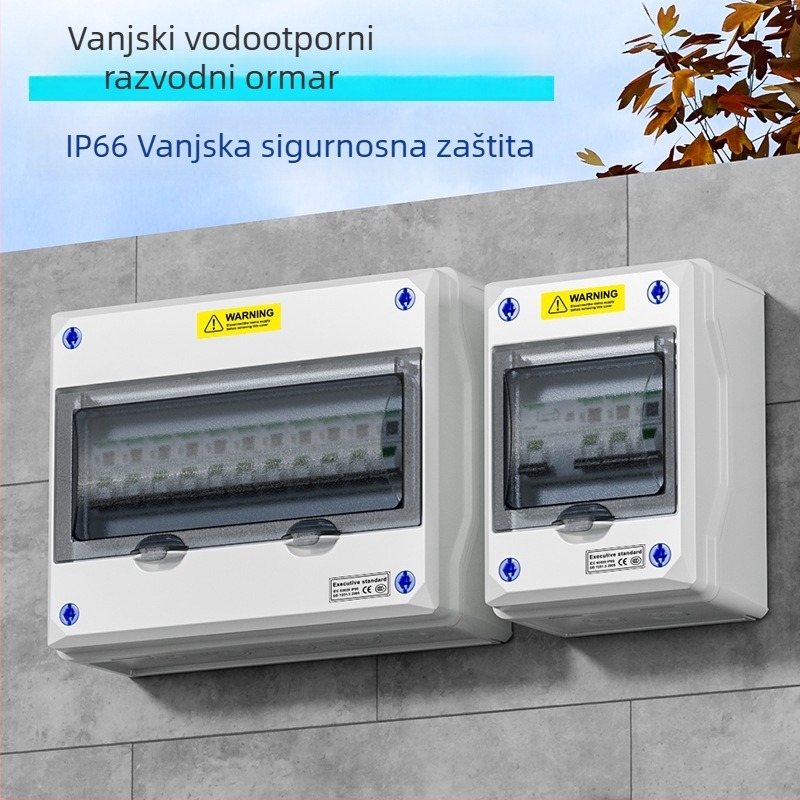 Vanjska vodootporna kutija za distribuciju za punjenje EV, IP66, sklopovi 5/8/12/18/24, površinska montaža, ABS kućište s PC poklopcem