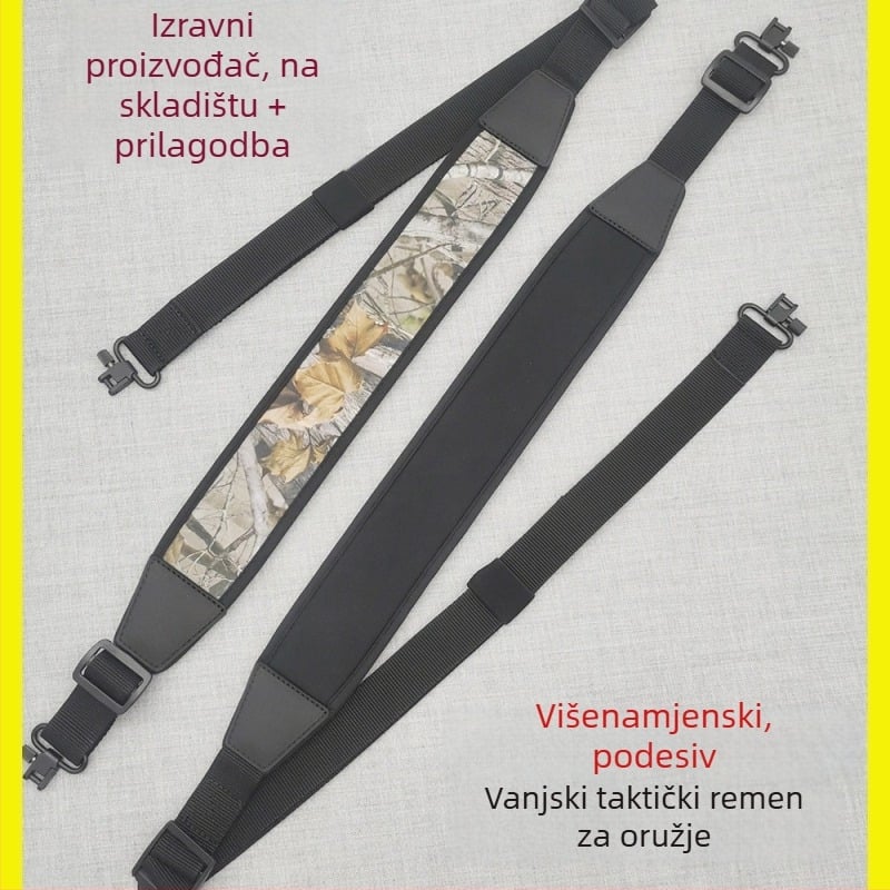 Tuoda univerzalni taktički pojas za oružje s podesivim dvostrukim ramenskim remenom, debeo, otporan na habanje i protuklizni dizajn