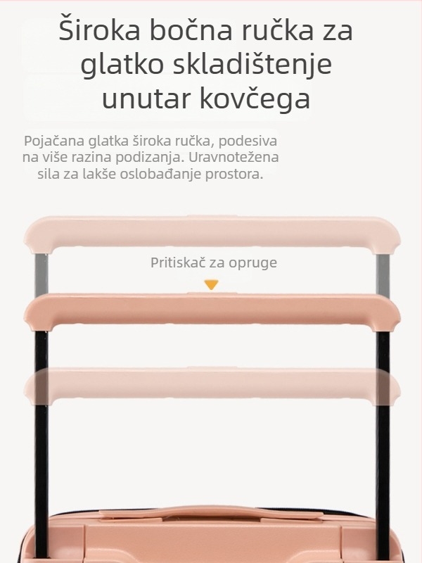 Putni kofer – Unisex, ABS+PC kućište, Otvaranje na zip, Zaključavanje s lozinkom, Univerzalni kotači