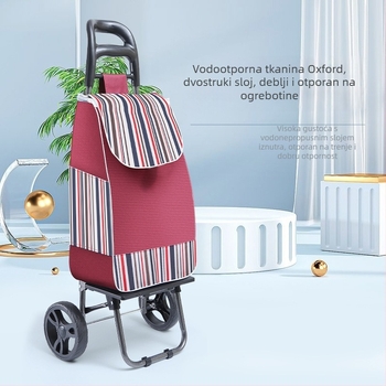 Junmei sklopiva košarica za kupovinu, pokretna, s funkcijom penjaanja uz stepenice, otisak logotipa i prilagodba